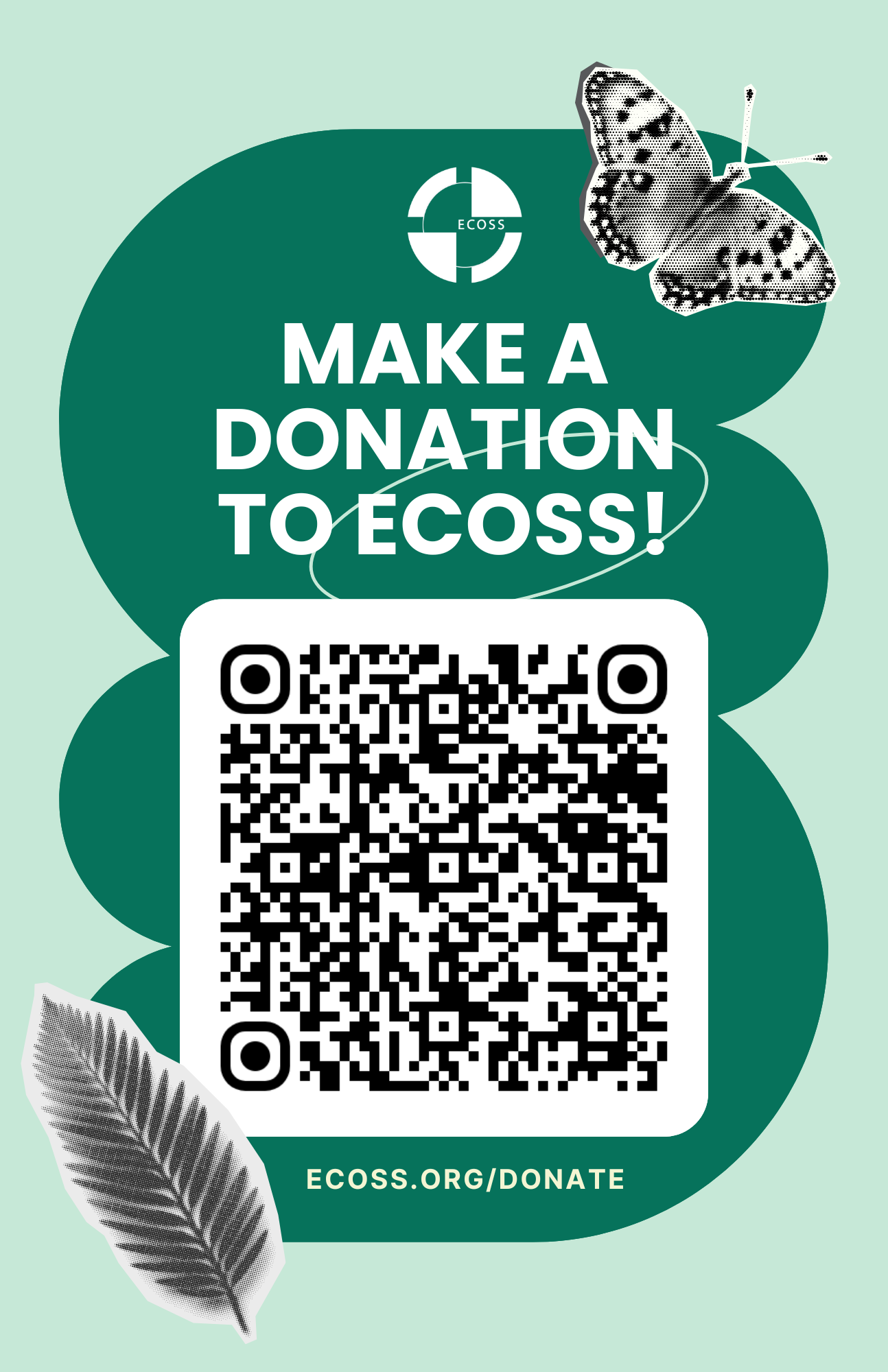 Greem Simple Modern QR Code Flayer